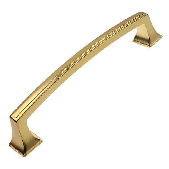 GlideRite 5 in. Center Classic Base Pull Cabinet Hardware Handles, Brass Gold, Pack of 25