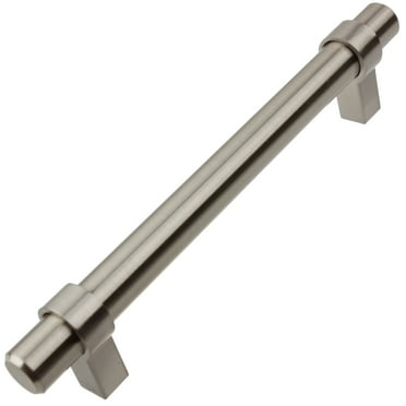 GlideRite 5 in. Center European Style Solid Steel Bar Pulls, Stainless Steel, Pack of 10