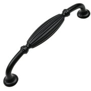 GlideRite 5 in. Center Fluted Cabinet Pull, Matte Black