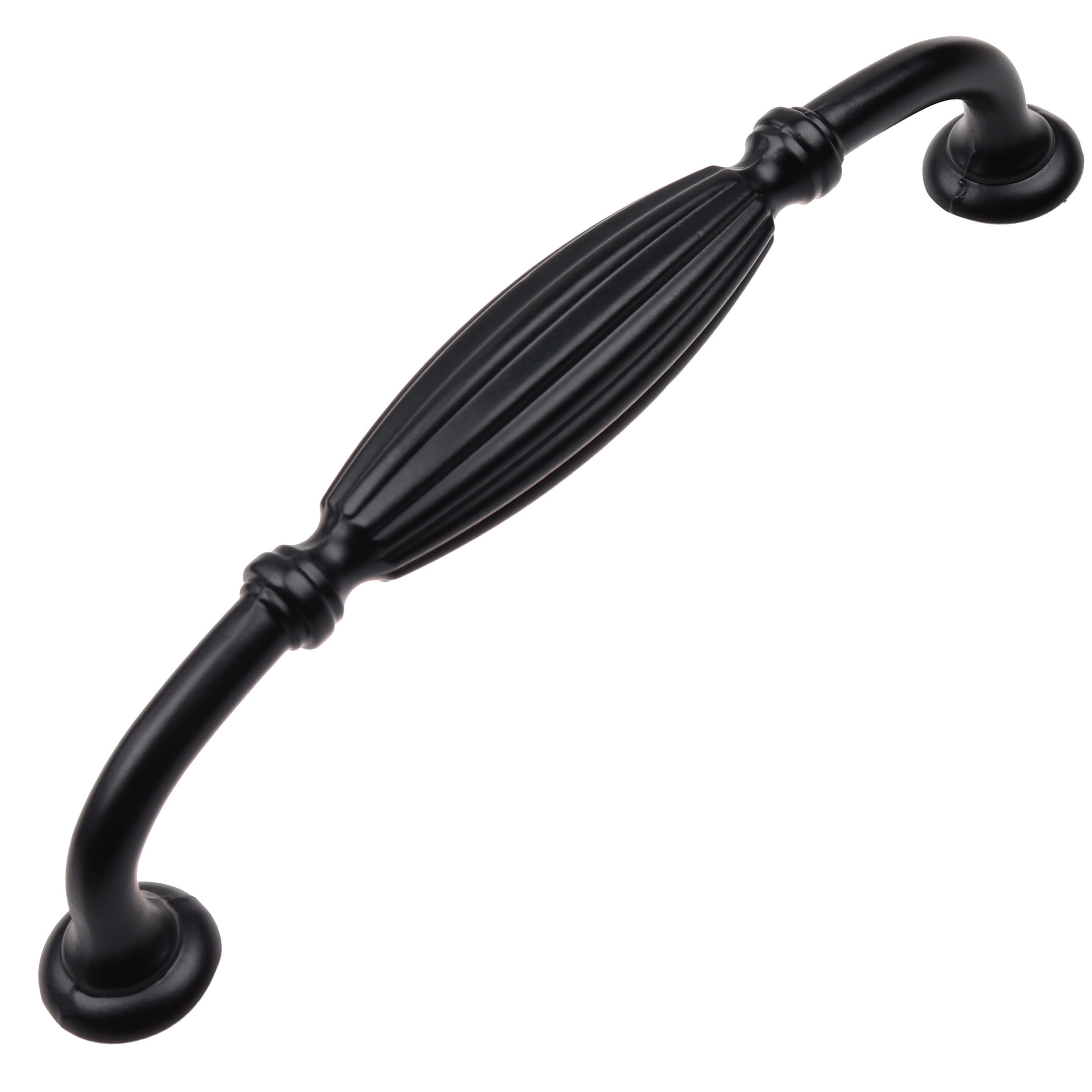 GlideRite 5 in. Center Fluted Cabinet Pulls, Matte Black, Pack of 10