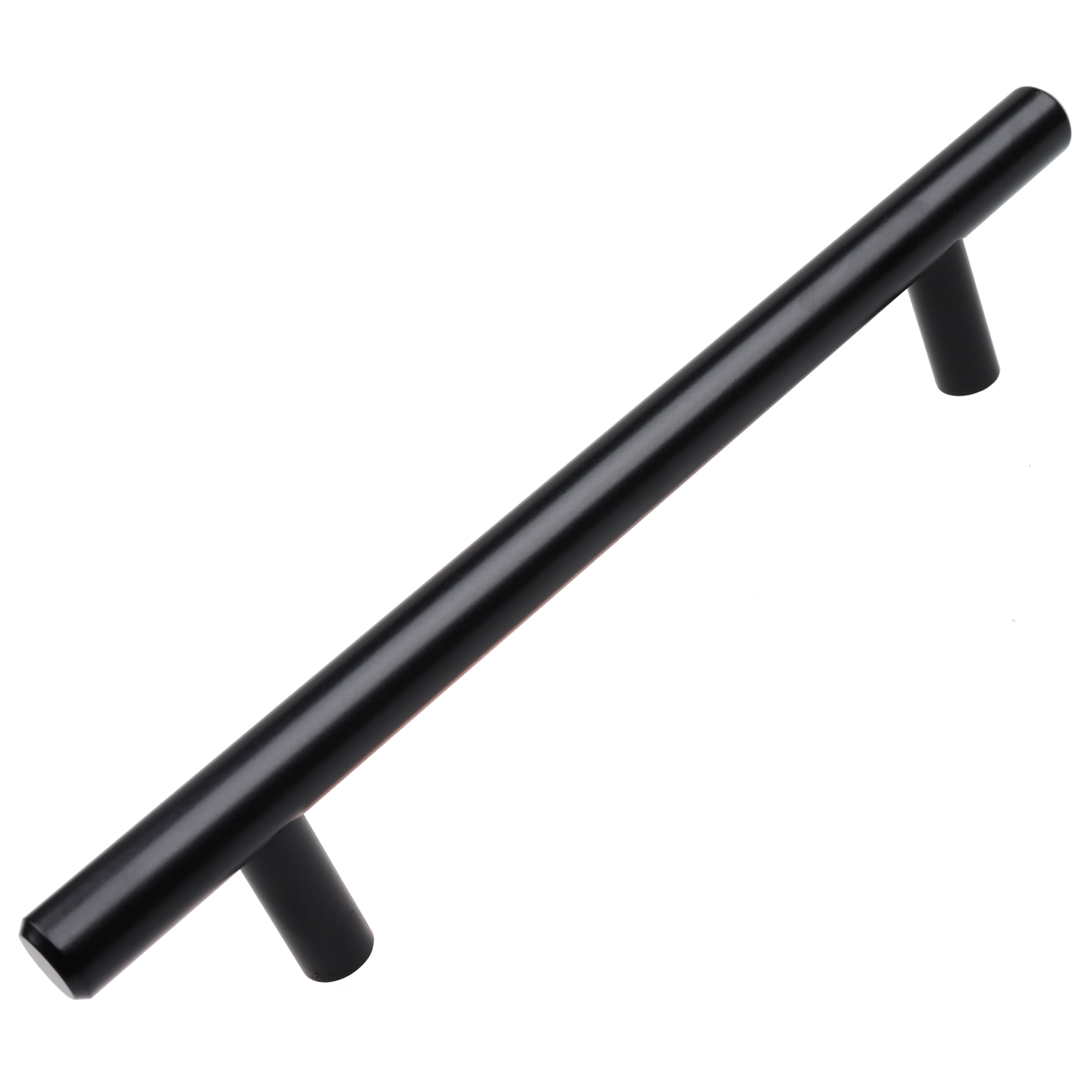 Matte Black Solid Steel Modern Cabinet Bar Pulls, 7.38" Length