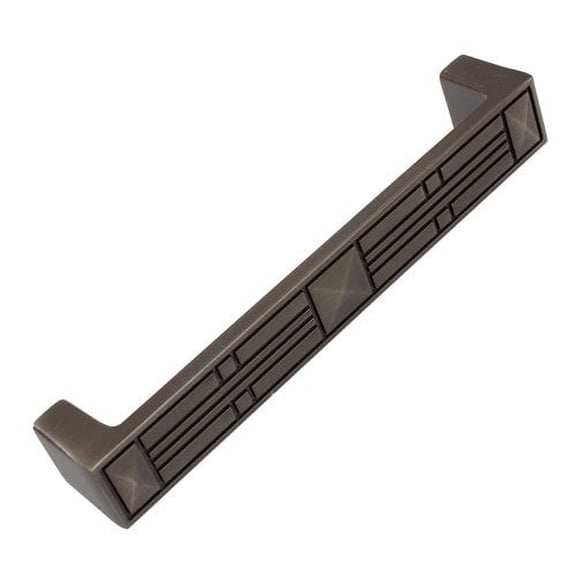 GlideRite 5 in. Center Modern Rectangular Flat Pyramid Pull Cabinet Hardware Handle, Satin Pewter