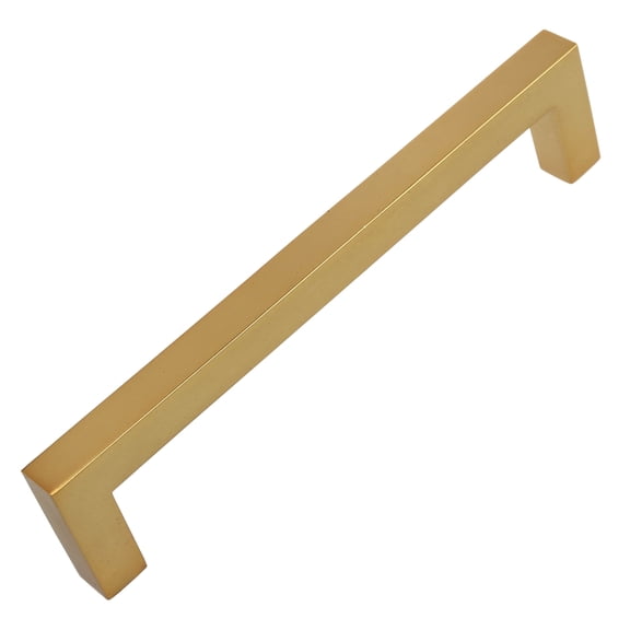 GlideRite 5 in. Center Solid Square Bar Cabinet Pull, Brass Gold