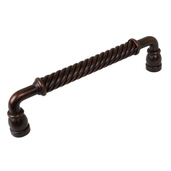 GlideRite 6-1/4 in. Center Rustic Bronze Twisted Cabinet Drawer Pull, Oil Rubbed Bronze