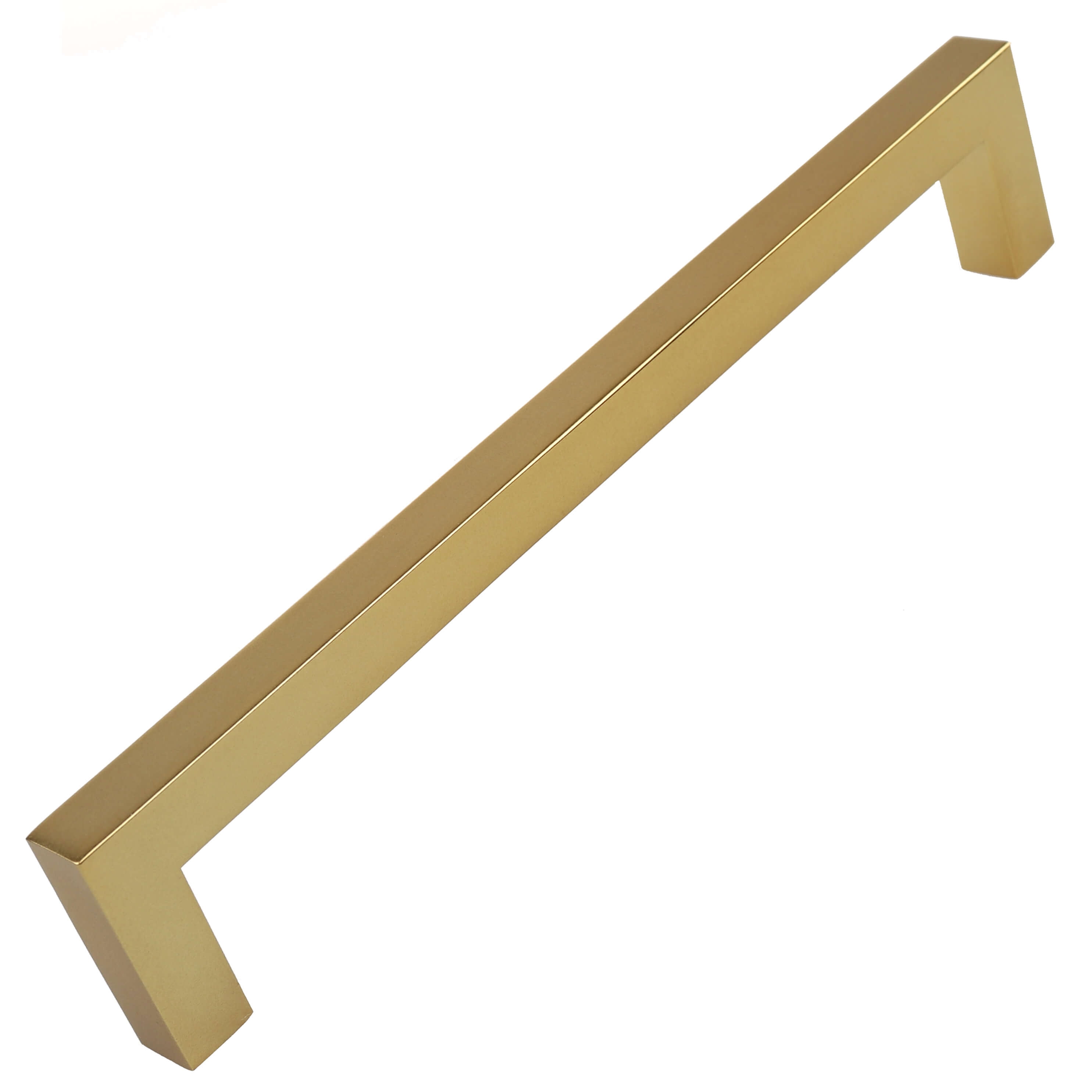 6.25" Brass Gold Modern Square Bar Cabinet Pulls with Mounting Hardware