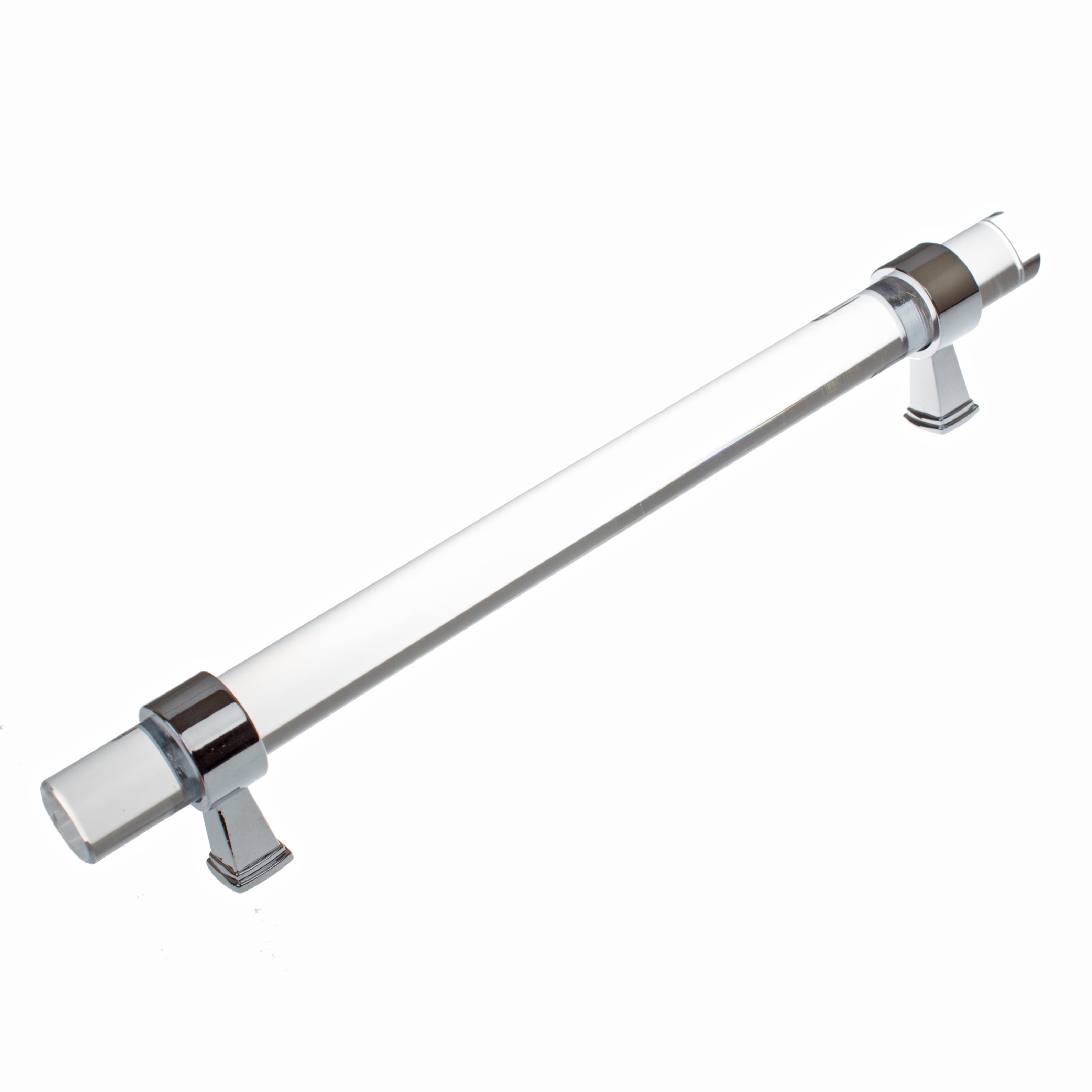 6.25" Polished Chrome Acrylic Bar Pull with Mounting Hardware