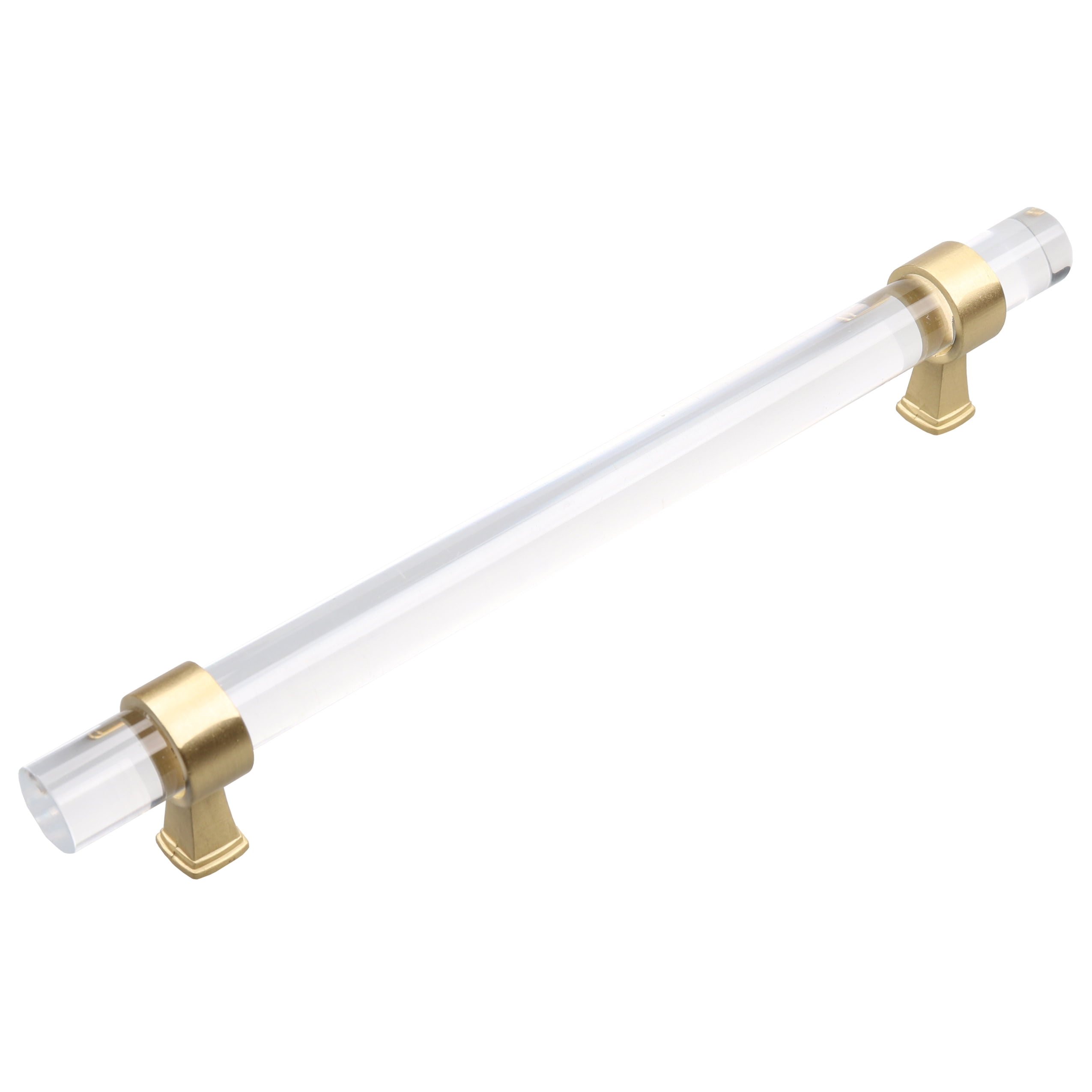 6.25" Satin Gold and Clear Acrylic Bar Pull