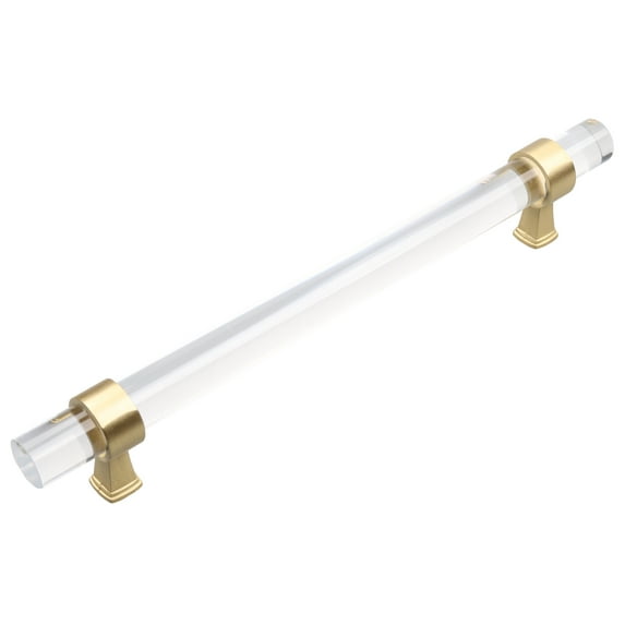 GlideRite 6-5/16 in. Center Acrylic Cabinet Bar Pull, Satin Gold
