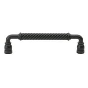 GlideRite 6-5/16 in. Center Rustic Bronze Twisted Cabinet Drawer Pulls, Matte Black, Single Pack