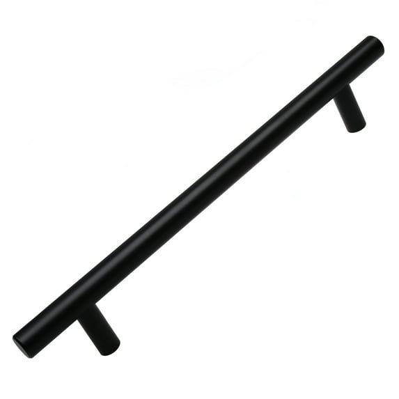 GlideRite 6-5/16 in. Center Solid Modern Cabinet Bar Pull, Matte Black, Pack of 25