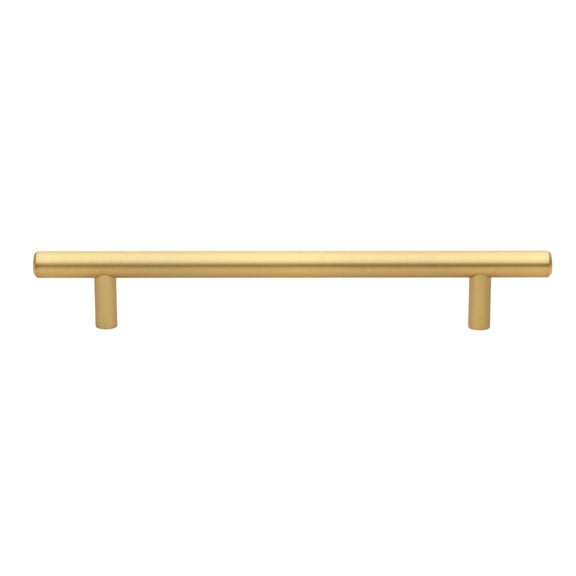 GlideRite 6-5/16 in. Center Solid Modern Cabinet Bar Pull, Satin Gold, Pack of 5