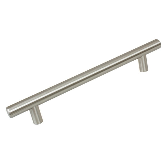 GlideRite 6-5/16 in. Center Solid Thick Cabinet Bar Pull, Stainless Steel