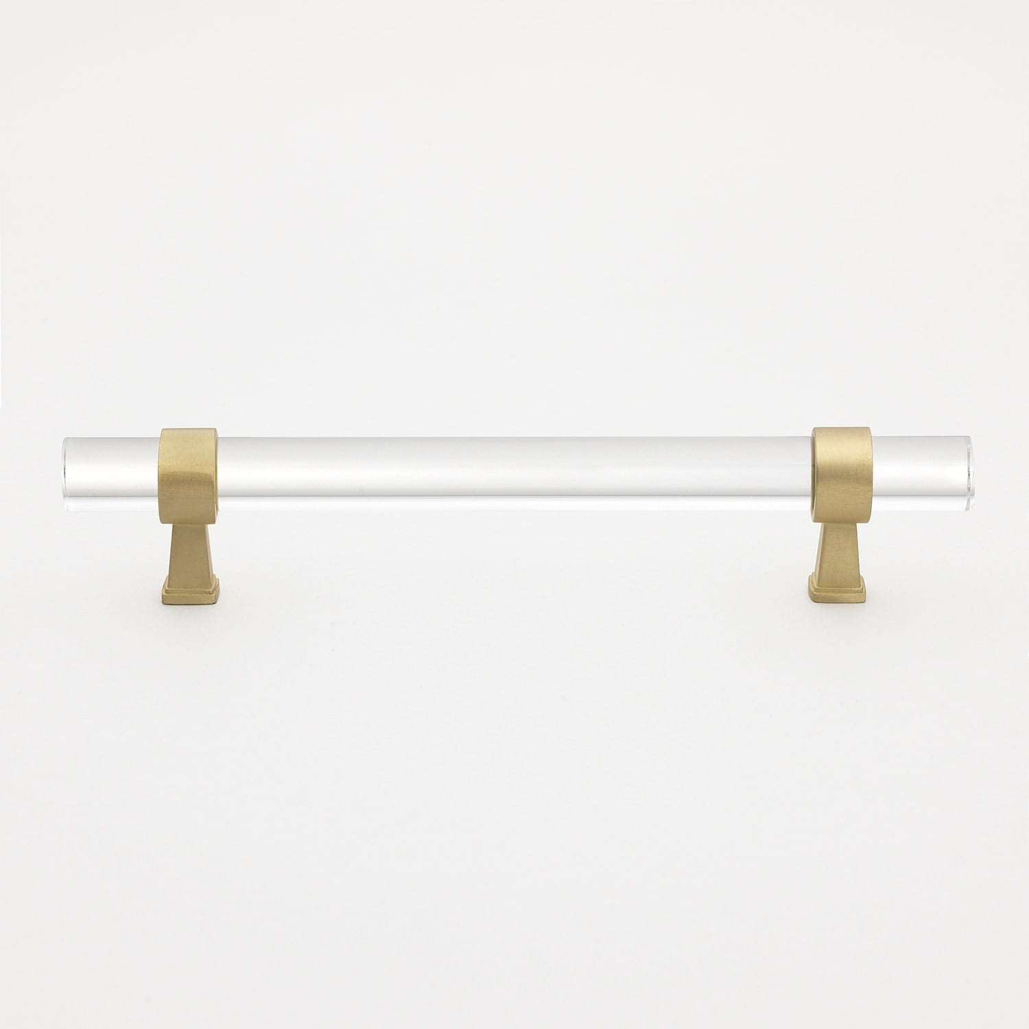 Clear Acrylic and Satin Gold Bar Pull with Mounting Hardware