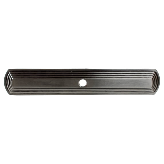 GlideRite 6 in. Narrow Rounded Rectangle Cabinet Backplate, Satin Nickel