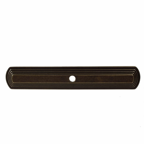 GlideRite 6 in. Narrow Rounded Rectangle Cabinet Backplates, Antique Brass, Pack of 10
