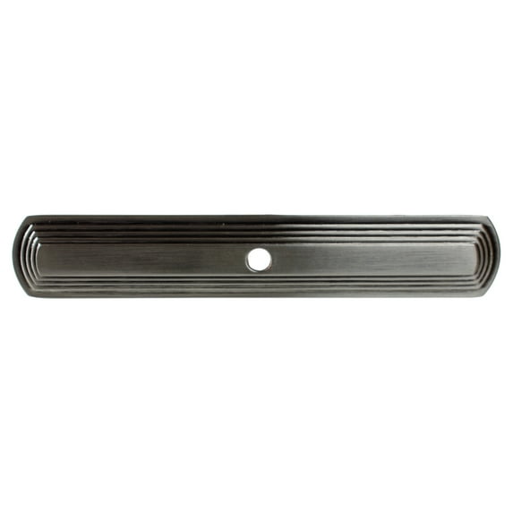 GlideRite 6 in. Narrow Rounded Rectangle Cabinet Backplates, Satin Nickel, Pack of 10