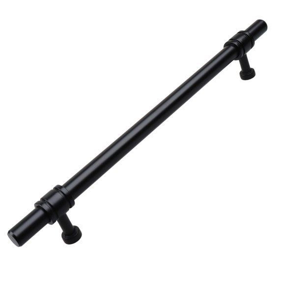 GlideRite 7.62 in Center Matte Black Barrel Ring Bar Pull (5 Pack)