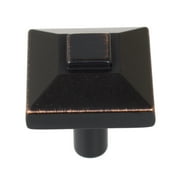 GlideRite 7/8 Inch Classic Square Pyramid Cabinet Knob, Oil Rubbed Bronze