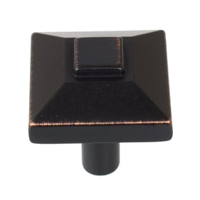 GlideRite 7/8 Inch Classic Square Pyramid Cabinet Knob, Oil Rubbed Bronze