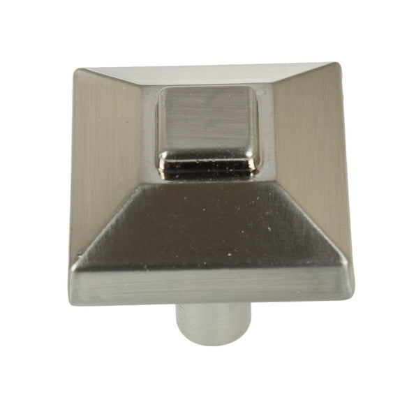GlideRite 7/8 Inch Classic Square Pyramid Cabinet Knob, Satin Nickel