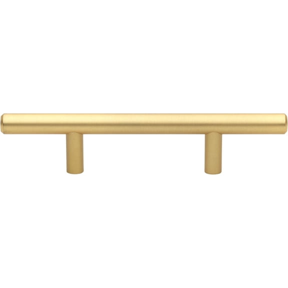 GlideRite Hardware 3" Center, 6" Long Solid Handle Bar Pulls, Satin Gold, 5000-76