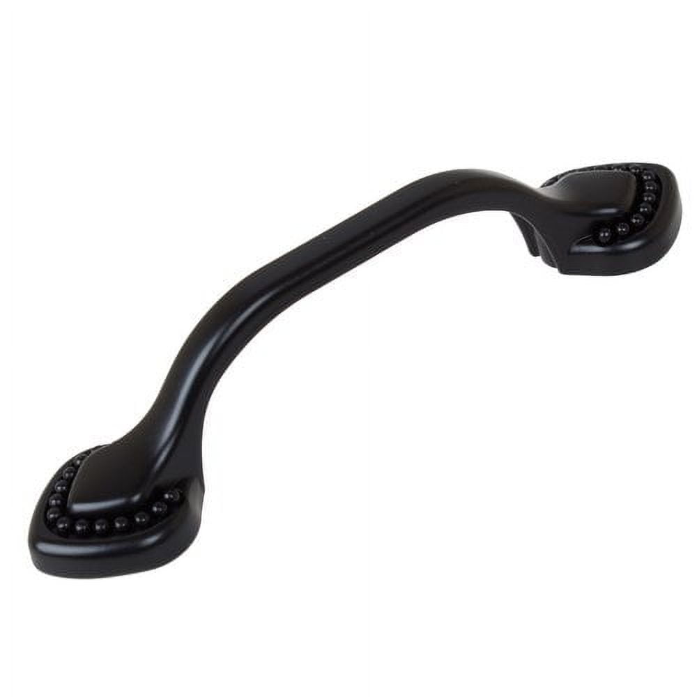 Matte Black Beaded Spade Cabinet Arch Pull Set