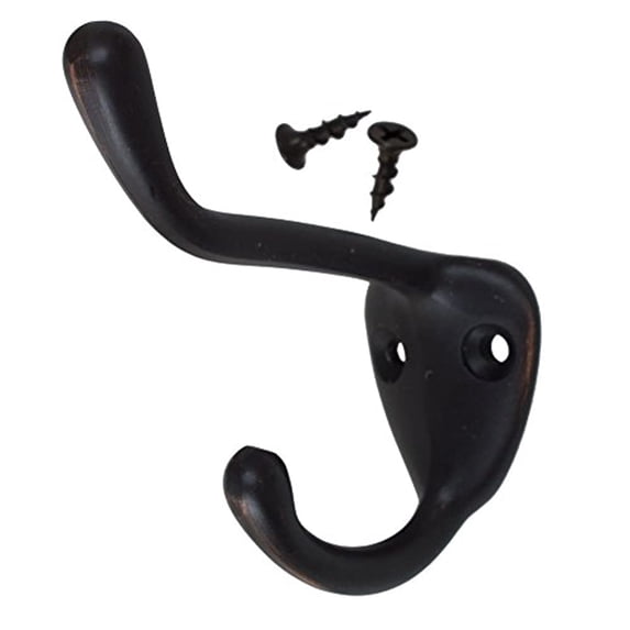 GlideRite 3 in. Large Double Wall Coat Hooks, Oil Rubbed Bronze, Pack of 10