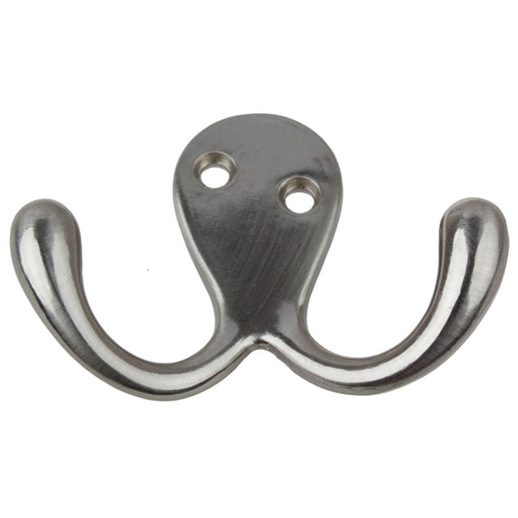 GlideRite Satin Nickel Octopus Double Hook (Pack of 10 or 25) Satin Nickel - Pack of 10