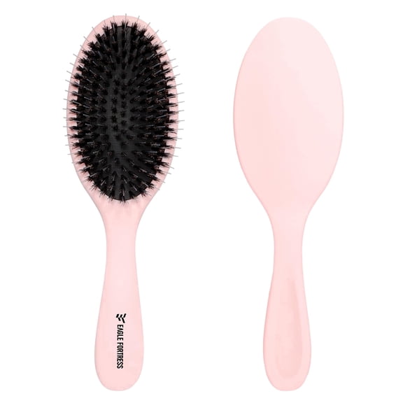 Eagle Fortress Professional Paddle Nylon and Boar Bristle Hair Brush-Extension Brush for All Hair Types-Pink