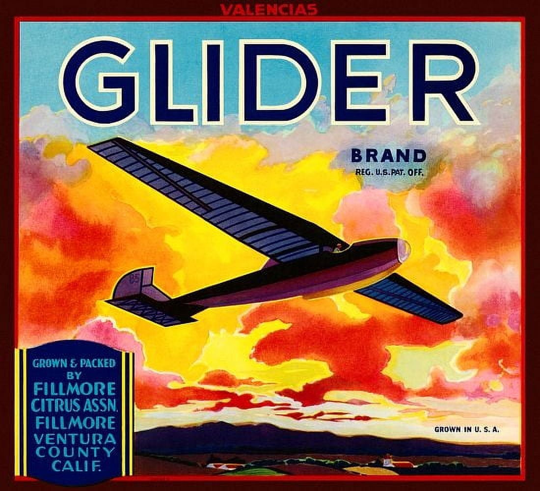 Glider Brand Glider label Canvas Art - (36 x 54)