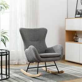 Rocking Chair Nursery Glider Chair with Adjustable FootRest Nursery Rocking Chairs with Wood Legs Side Pocket Teddy High Back Nursing Chair for Living Room Bedroom Cozy Reading Green Walmart
