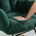 thumbnail image 1 of Glider Chair for Living Room Tufted Upholstered Teddy Fabric Rocking Chair with Metal Frame Accent Chair (Green), 1 of 1