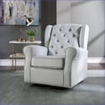 thumbnail image 1 of Glider Chair with Smooth Swivel, Light Gray Fabric | Multiple Color Options | User-Friendly Design, 1 of 8