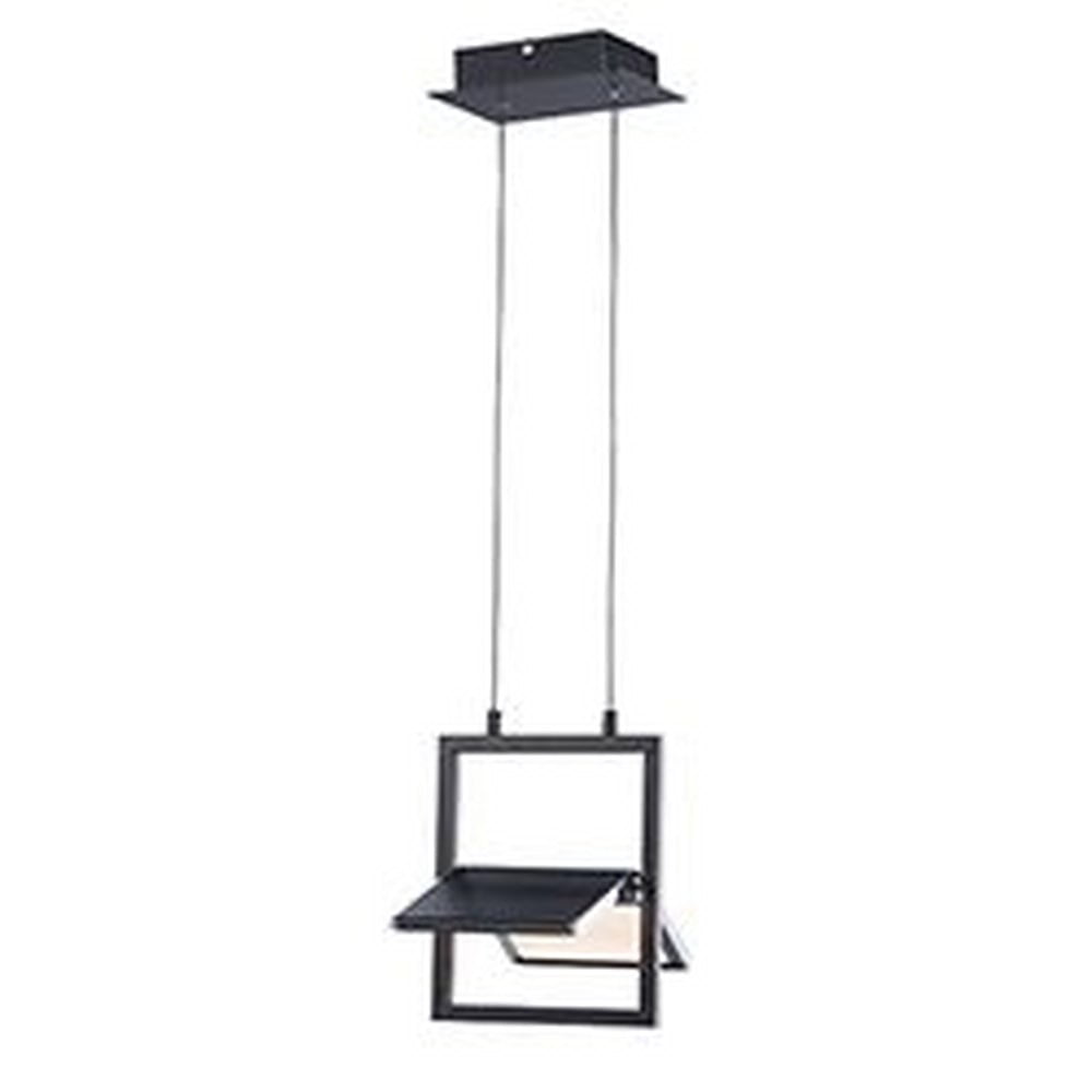 Glider Black Metal and Polished Chrome LED Pendant Light 10"