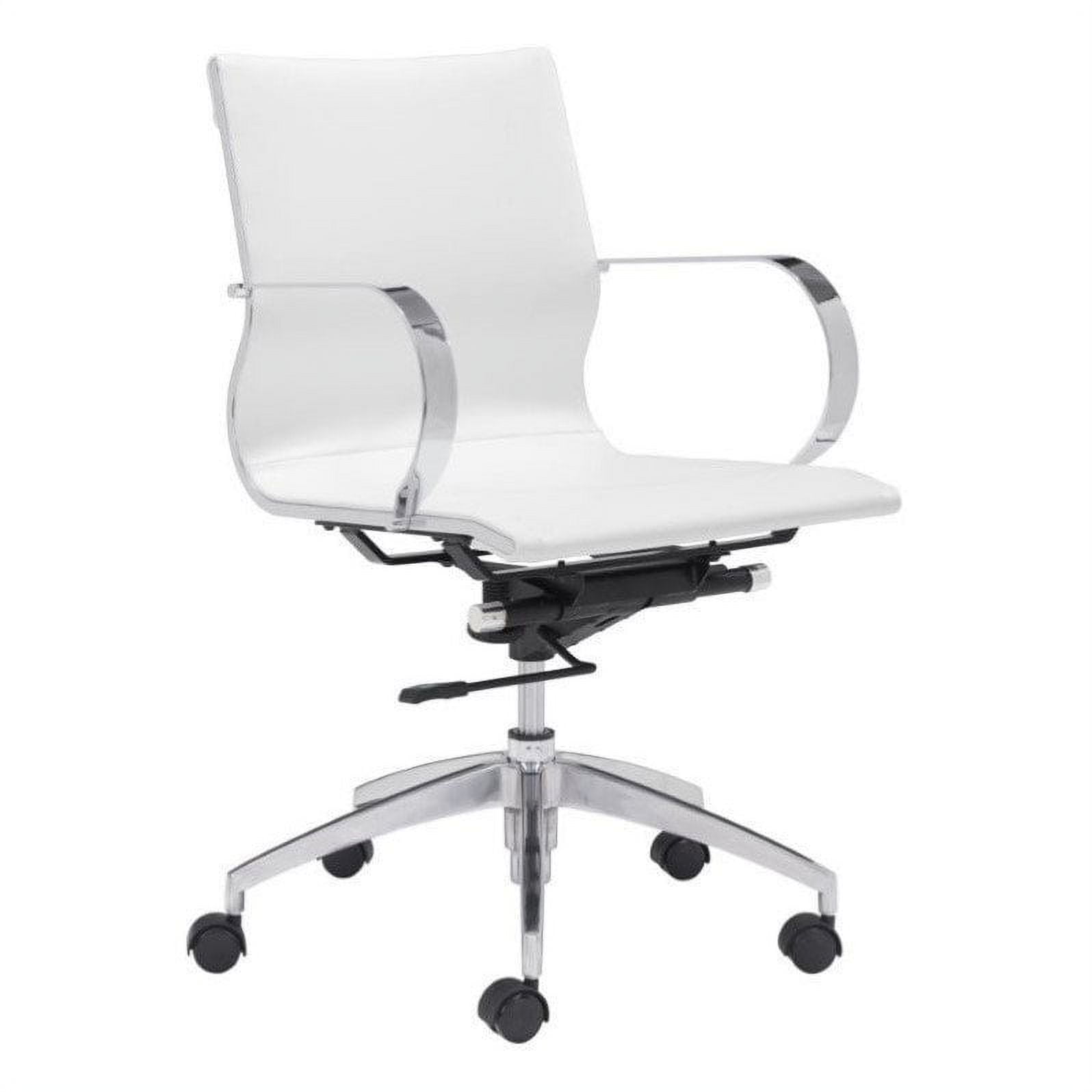 Zuo Glider Low Back Office Chair - Black Leatherette - Walmart.com