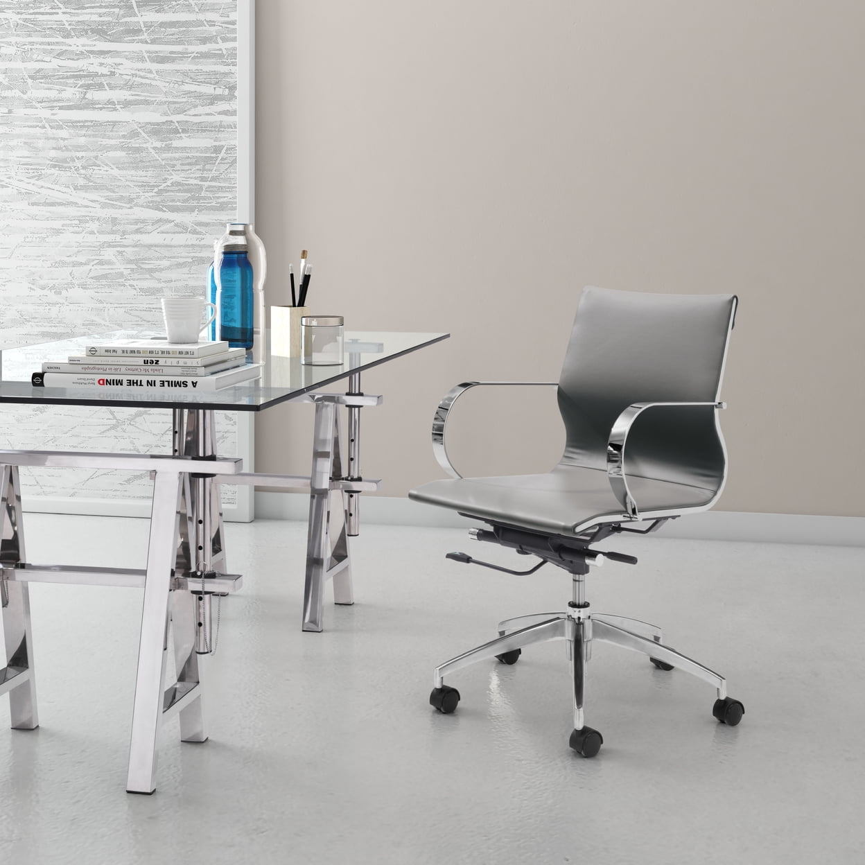 Glider Low Back Office Chair Gray - Walmart.com