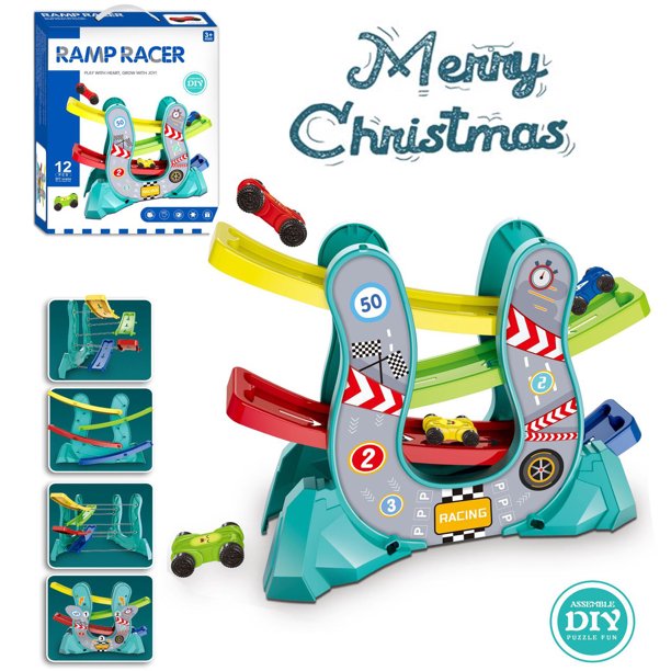 Glider Rail Car Toys, Kids Toys for 3 Year Old Boys Girls ,Car Ramp Toys for Toddlers 1 2 3 Year