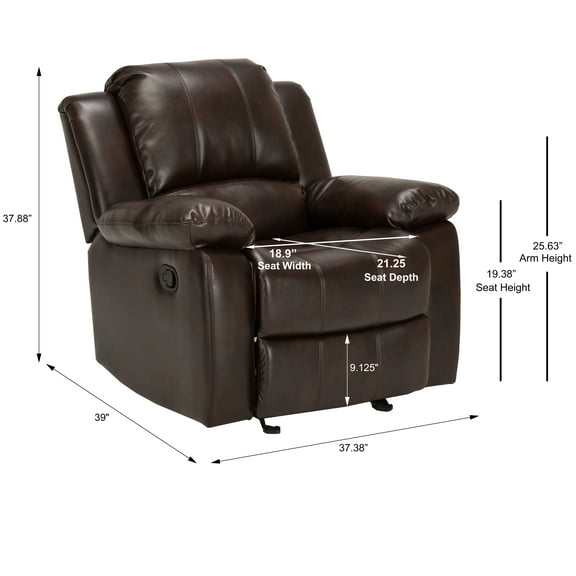 Glider Recliner Leather Gel Glider Recliner