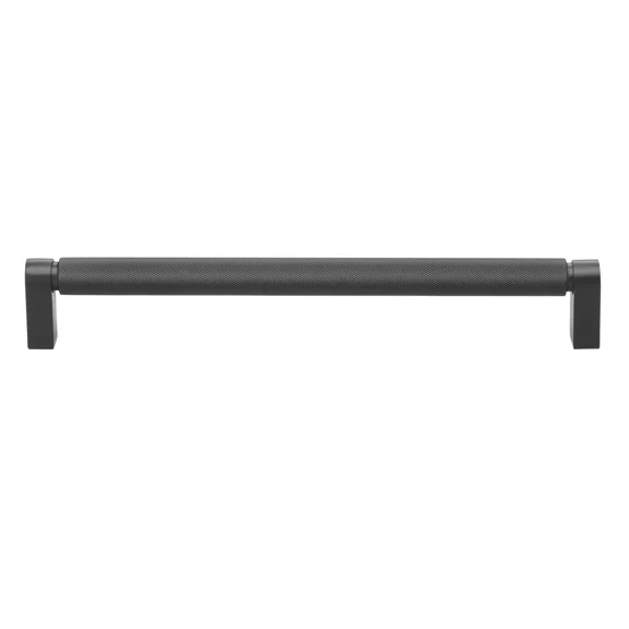 Gliderite 8-3/4 Inch Center Knurled Bar Pull Matte Black, 4788-224-Mb-1