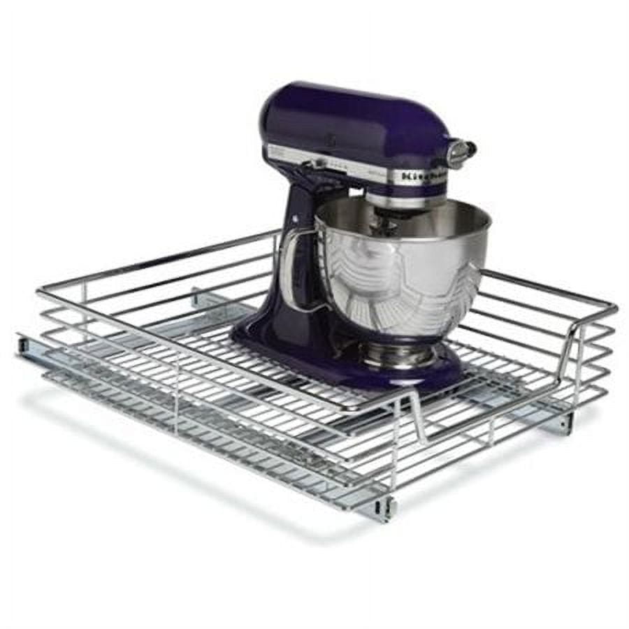 Chrome-Plated Steel Single Tier Pull-Out Cabinet Organizer