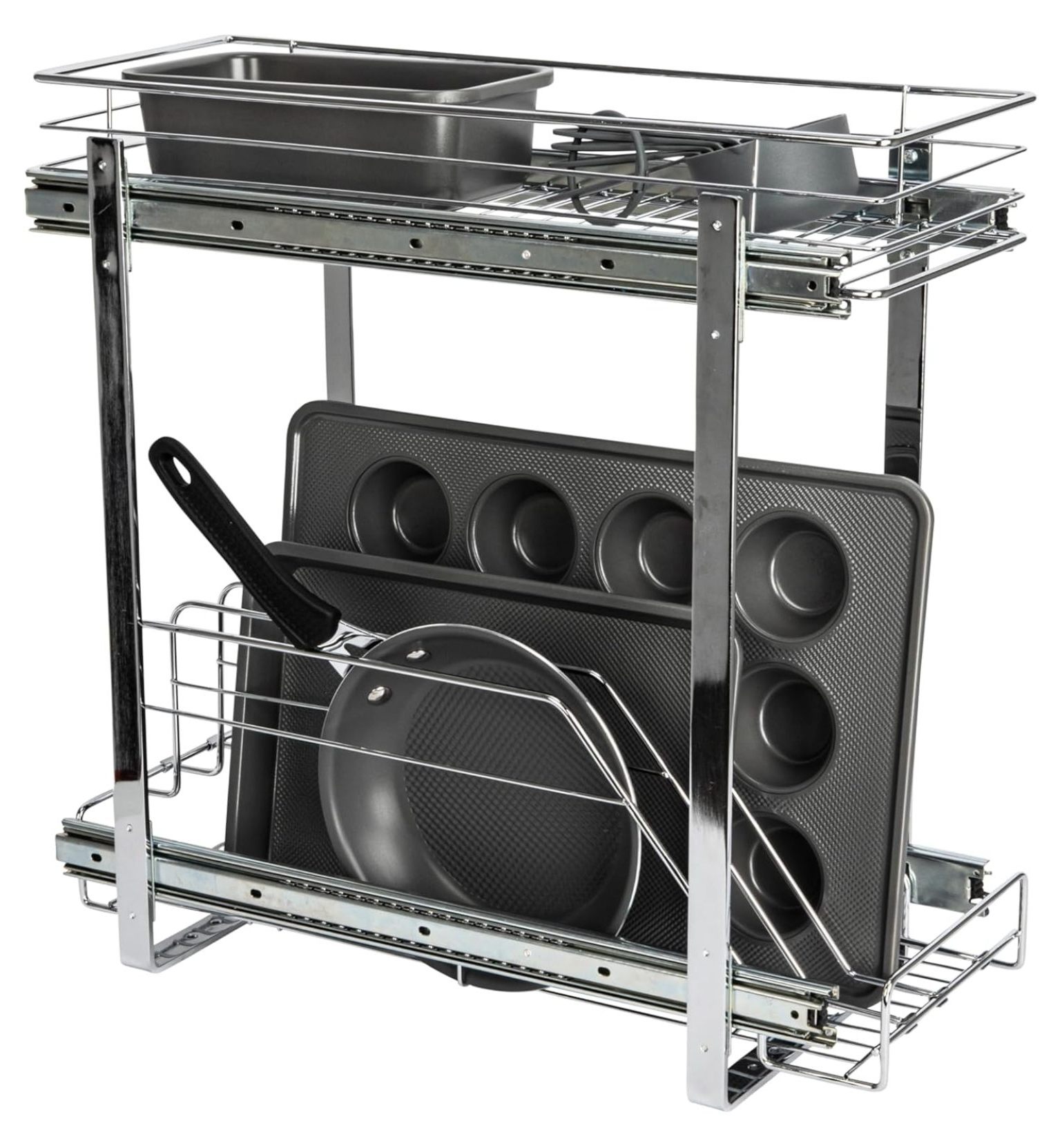 Glidez Multipurpose ChromePlated Steel PullOut/SlideOut DualSliding