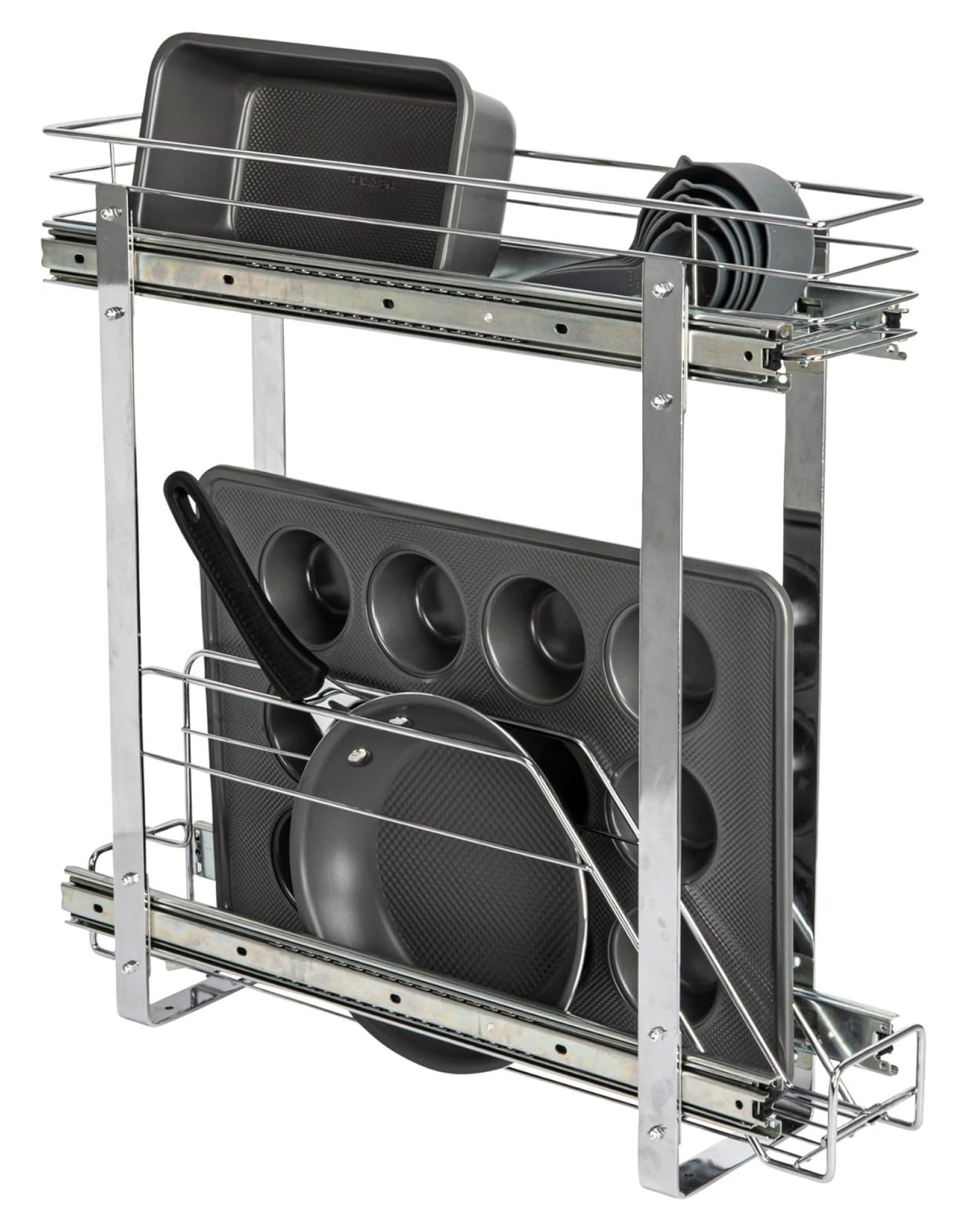 Glidez Multipurpose ChromePlated Steel PullOut/SlideOut Storage