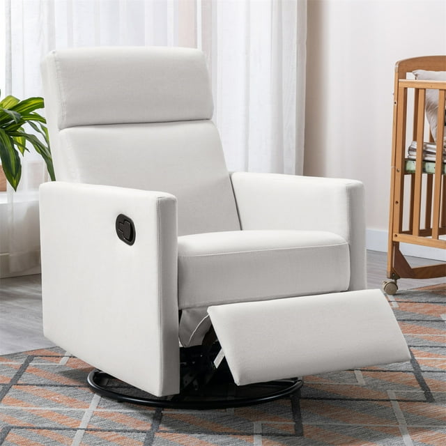Gliding Recliner Rocker,360Swivel Glider Modern Nursery Glider Recliner
