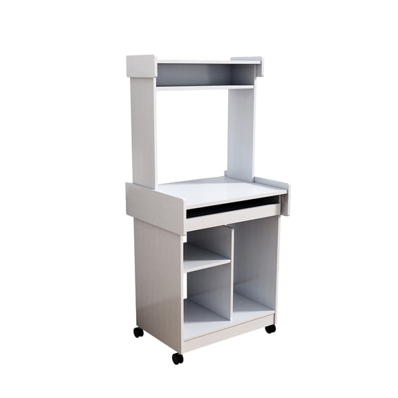 Gliding Shelf Coffee Station Cart | Mobile on Locking Castors | Made of Particle Board and MDF | Hold Items on Table Top