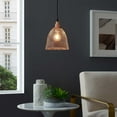 thumbnail image 1 of Modway Glimmer Modern Bell-Shaped Metal Pendant Light in Rose Gold, 1 of 5