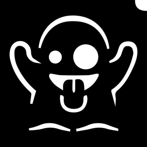 Glimmer Body Art Glimmer Tattoo Stencil - Emoji Ghost (5/pk)