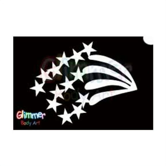 Glimmer Body Art Glitter Tattoo Stencil Rainbow Star 5/pk