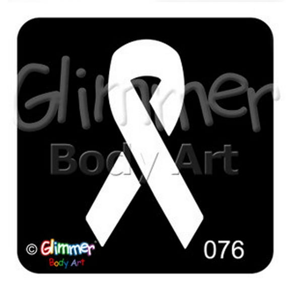 Glimmer Body Art Tattoo Stencil - Awareness Ribbon (5/pk)
