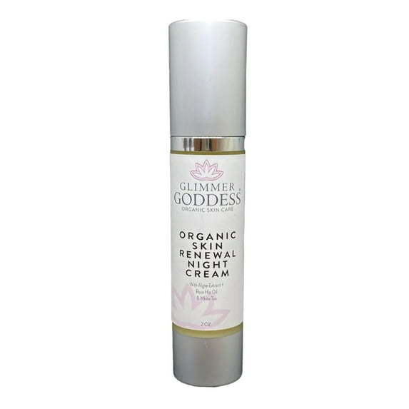 Glimmer Goddess Organic Night Cream Face Moisturizer, 2 oz - SUMMER VERSION