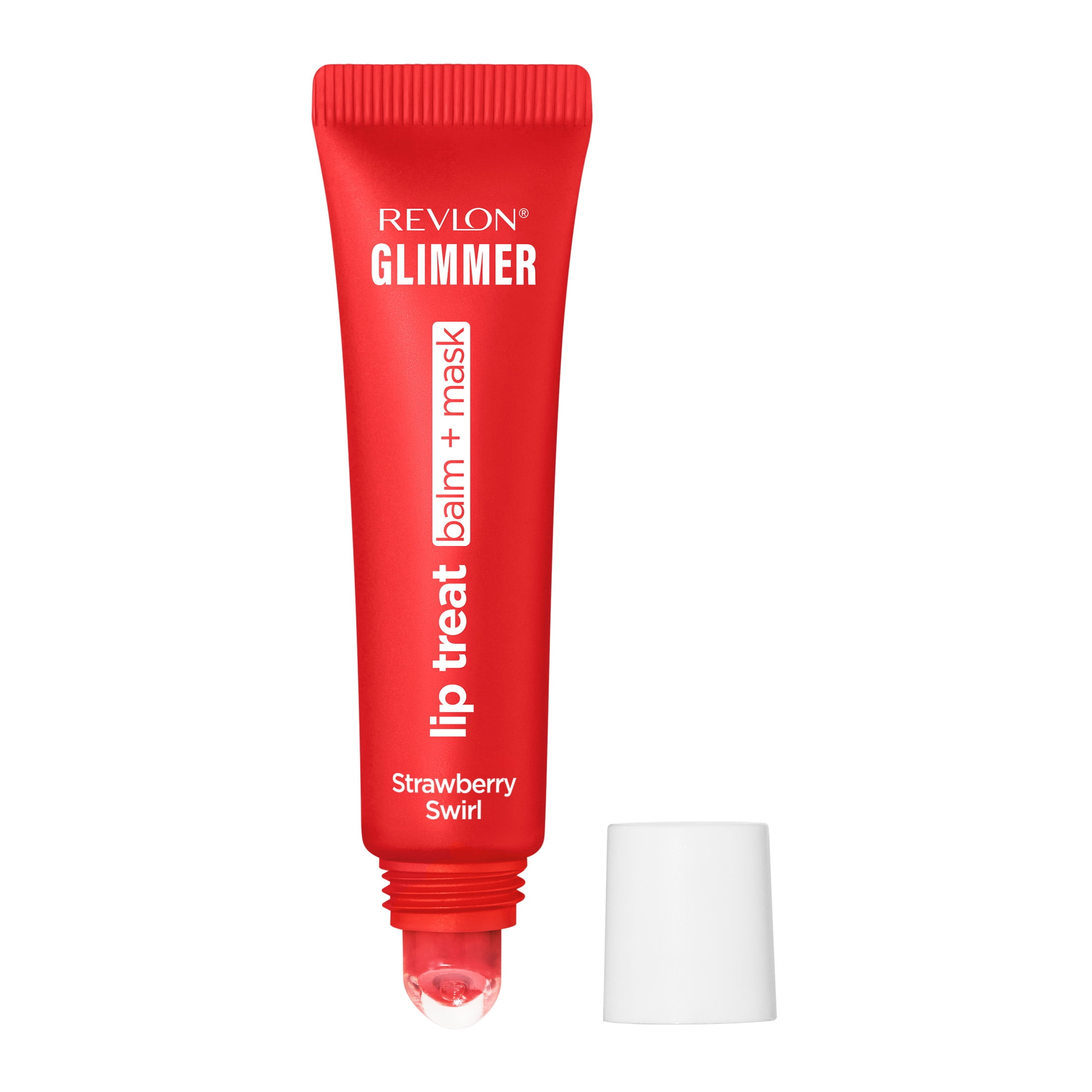 Revlon Glimmer Lip Treat Balm + Mask for Dry Lips, Overnight, 011 Strawberry Swirl, 0.4 fl oz